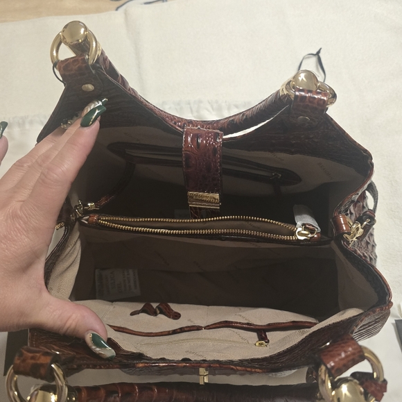 Brahmin Elisa Pecan Melbourne Dust Cover + Wallet Brand New - Picture 3 of 10